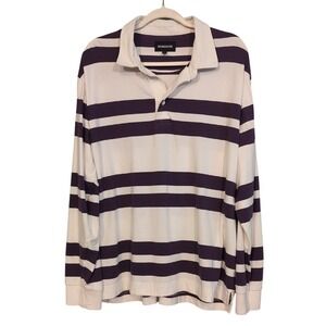 Bonobos Rugby Polo Purple White Long Sleeve XL